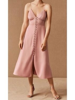 Sachin & Babi Anthropologie BHLDN Maren Satin Charmeuse Dress Pink Size 2 NWT